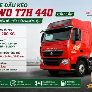 xe đầu kéo HOWO t7h 440 cầu láp