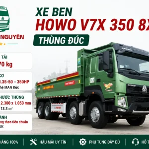 XE BEN HOWO V7X 350 8X4 THÙNG ĐÚC