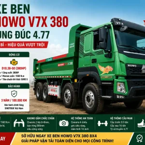 Xe ben HOWO V7X 380 8X4 Thùng đúc 4.77